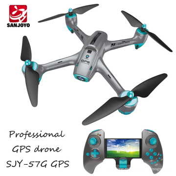 Múltiples funciones drone SJY-57G GPS rc quadcopter drone con 720P wifi cámara altura establecida siguiéndome helicóptero drone